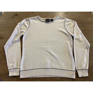 Talior B. Moss Women s White Crew Neck Acrylic Pullover Cap Sleeve Medium